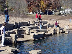 Monte Ne Amphitheater during low lake levels
