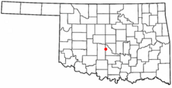 Location of Blanchard, Oklahoma
