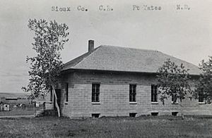 Postcard. Historic Sioux County Courthouse at Fort Yates, North Dakota.