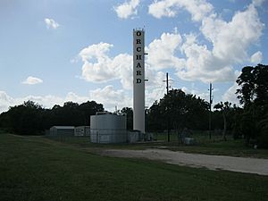 Orchard's distinctive water tower