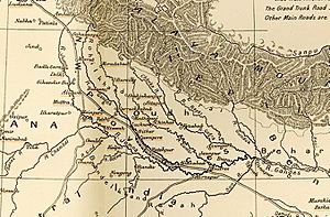 Oudh in Northern India 1857 map