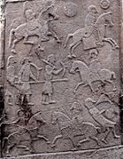 Pictish Stone at Aberlemno Church Yard - Battle Scene Detail