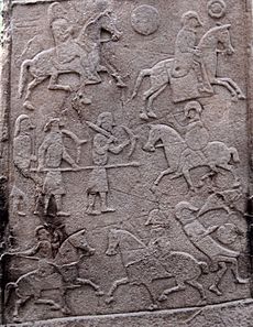 Pictish Stone at Aberlemno Church Yard - Battle Scene Detail