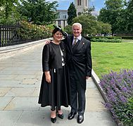Platinum Jubilee- Dame Cindy and Dr Davies outside St Paul's Cathedral