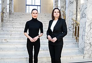 Prime Minister Sanna Marin and Belarusian opposition leader Sviatlana Tsikhanouskaya met in Helsinki 13.12.2022 (52561324380)