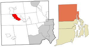Providence County Rhode Island incorporated and unincorporated areas Chepachet highlighted