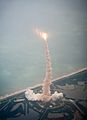 STS-135 launch viewed from Shuttle Training Aircraft