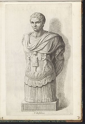 Sculptuur van Tullus Hostilius T. Hostilius (titel op object), RP-P-2016-591-40-2
