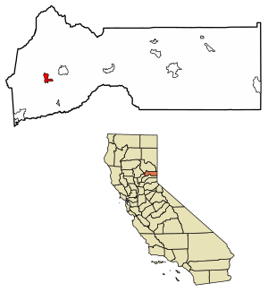 Location of Goodyears Bar in Sierra County, California.