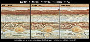Three Red Spots Mix it Up on Jupiter