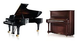 Two pianos - grand piano and upright piano