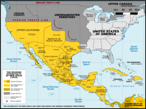 Viceroyalty of the New Spain 1819 (without Philippines)