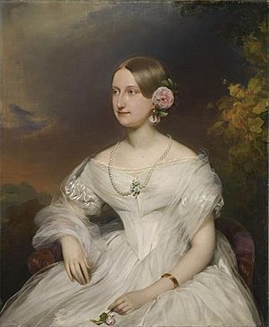1842 portrait of Princess Maria Carolina Augusta of Bourbon-Two Sicilies by Franz Schrotzberg (Musée Condé).jpg