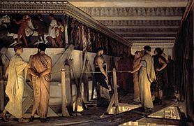 1868 Lawrence Alma-Tadema - Phidias Showing the Frieze of the Parthenon to his Friends