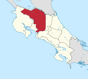 Location of the Province of Alajuela