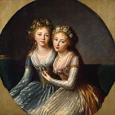 Alexandra and Elena Pavlovna of Russia by E.Vigee-Lebrun (1796, Hermitage)