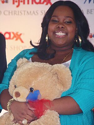 Amber Riley and bear