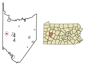 Location of Worthington in Armstrong County, Pennsylvania.
