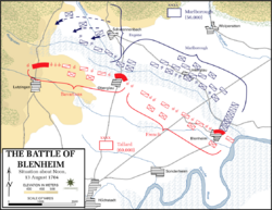 Battle of Blenhiem - Situation about noon, 13 August 1704
