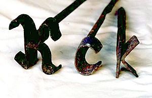 Branding irons-Dutch K, c, and k