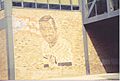 Brick mural of Roberto Clemente (Clemente High School, Chicago)