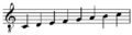 C scale treble sub-octave clef