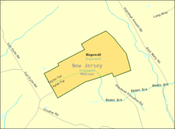 Census Bureau map of Hopewell, New Jersey