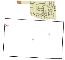 Location in Cimarron County and the state of Oklahoma