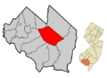 Cumberland County New Jersey Incorporated and Unincorporated areas Millville Highlighted