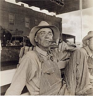 Dust Bowl farmers of west Texas in town