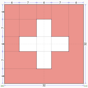 Flag of Switzerland (construction sheet)