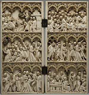 French - Diptych with Scenes from the Passion of Christ - Walters 71179 - Open