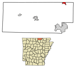 Location of Mammoth Spring in Fulton County, Arkansas.