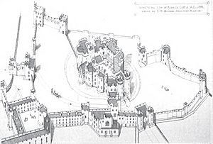 Isometric View of Alnwick Castle, 1866