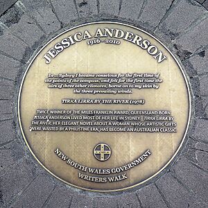 Jessica Anderson Sydney Writers Walk plaque