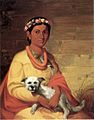 John Mix Stanley - 'Hawaiian Girl with Dog', oil on canvas, 1849, Bernice P. Bishop Museum