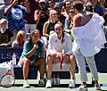 Kasatkina and Rybakina (2023 US Open) 01 (cropped)