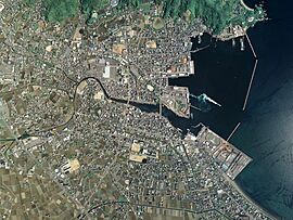 Komatsushima city center area Aerial photograph.2009