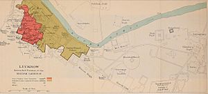 Lucknow Intrenched Position of the British garrison map 1911