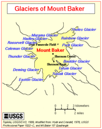 Map baker glaciers