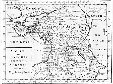 Map of Colchis, Iberia, Albania, and the neighbouring countries ca 1770