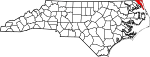 State map highlighting Currituck County