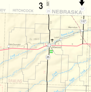 KDOT map of Rawlins County (legend)