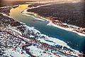 March evening. The sun fell across the Ob river
