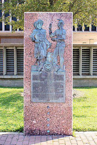 Matagorda County Texas Centennial Monument on the Matagorda County courthouse grounds in Bay City, Texas.jpg