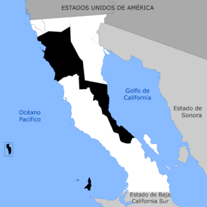 Location of Ensenada in Baja California in 2020