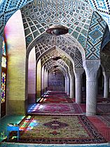 Nasr ol Molk mosque inside colorful