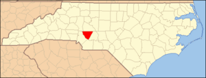 North Carolina Map Highlighting Cabarrus County