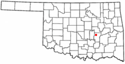 Location of Yeager, Oklahoma