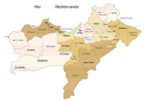 Administrative map of Oran province